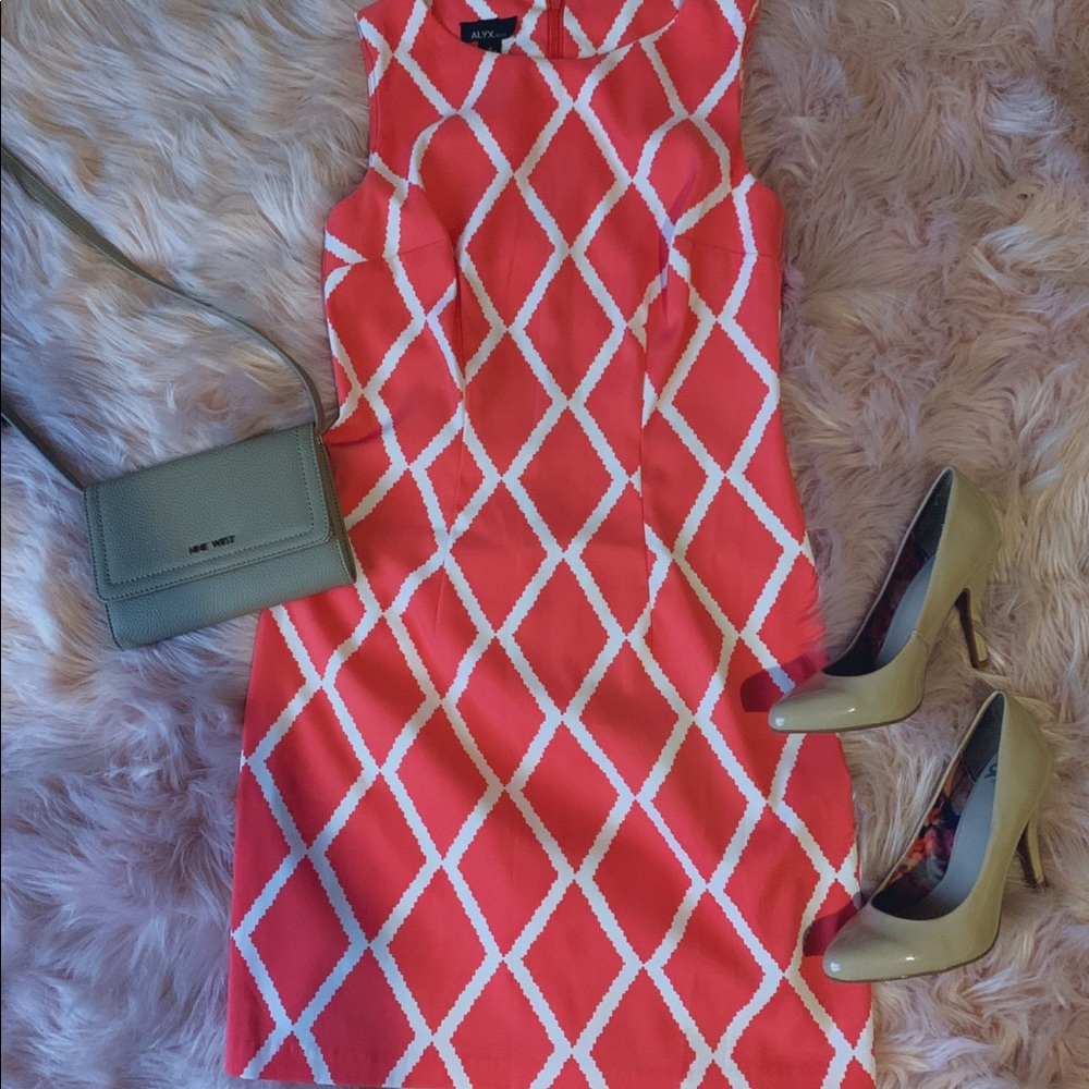 Orange midi dress